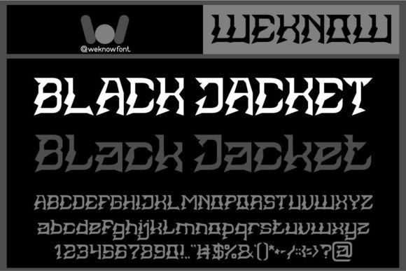 Black Jacket Font Tested for Product Labels and Shop Branding