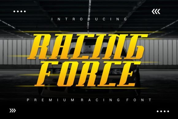 Racing Force: Bold Display Font for Dynamic Design Projects