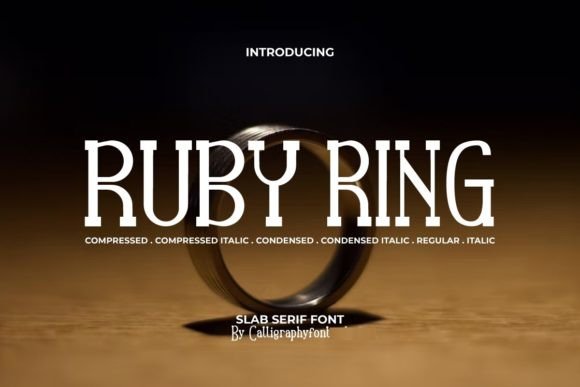 Ruby Ring: A Modern Slab Serif Display Font for Crafters