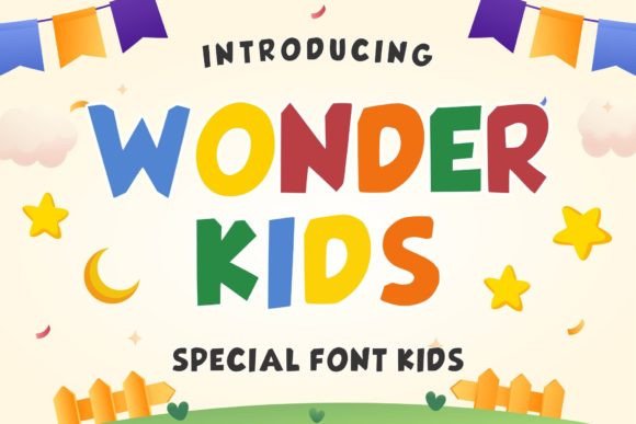 Wonder Kids Display Font for Playful Editorial Design